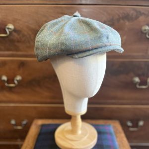 Baker Boy Hat Green/Orange Tweed