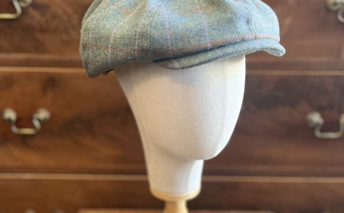 Baker Boy Hat Green/Orange Tweed