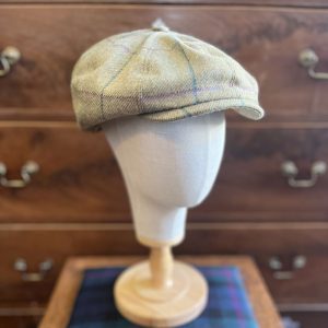 Baker Boy Hat Green Blue Tweed
