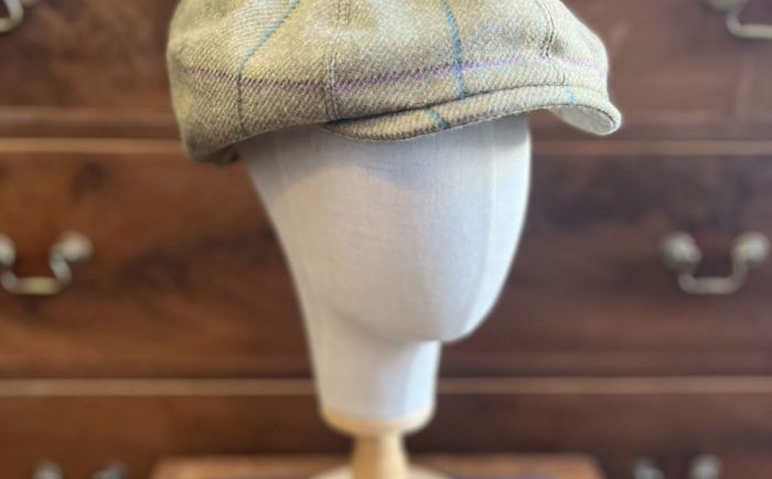 Baker Boy Hat Green Blue Tweed