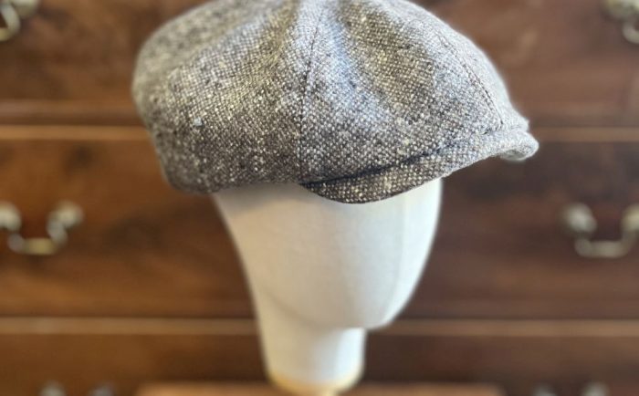 Baker Boy Hat Dark Grey Donegal Tweed