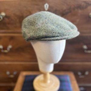 Yorkshire Flat Cap Green Herringbone Tweed