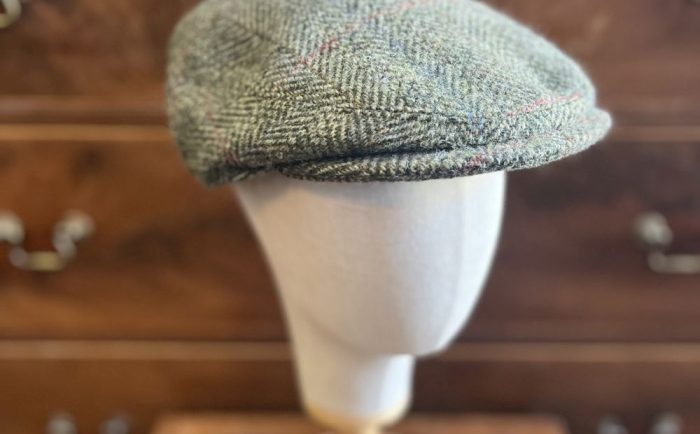Yorkshire Flat Cap Green Herringbone Tweed