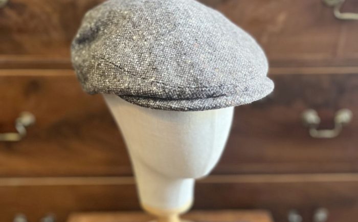 Yorkshire Flat Cap Grey Donegal Tweed