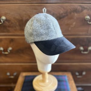 Baseball Cap - Black Herringbone/Black Peak