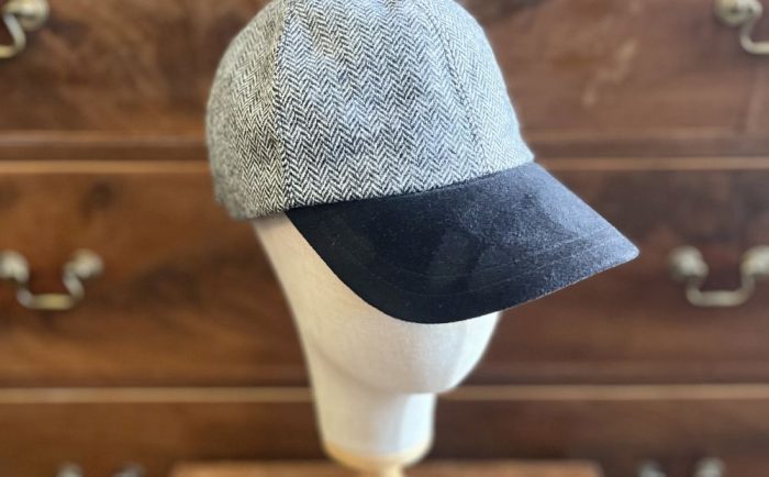 Baseball Cap – Black Herringbone/Black Peak