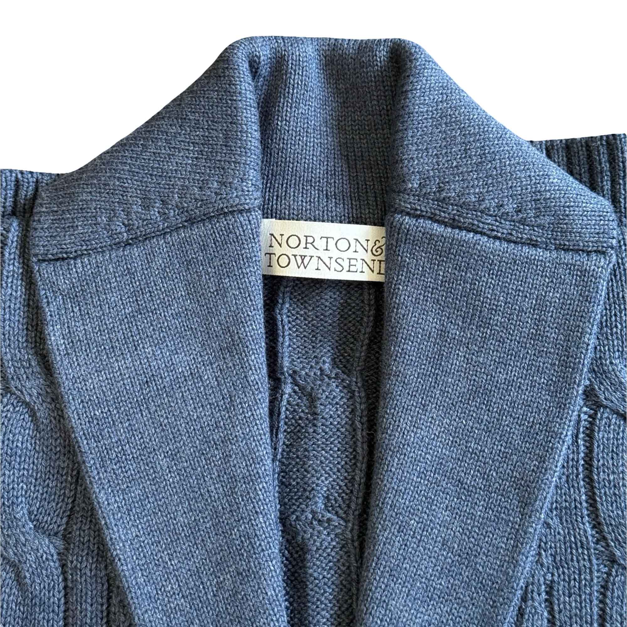 French Navy Cable Knit Cardigan - Image 3