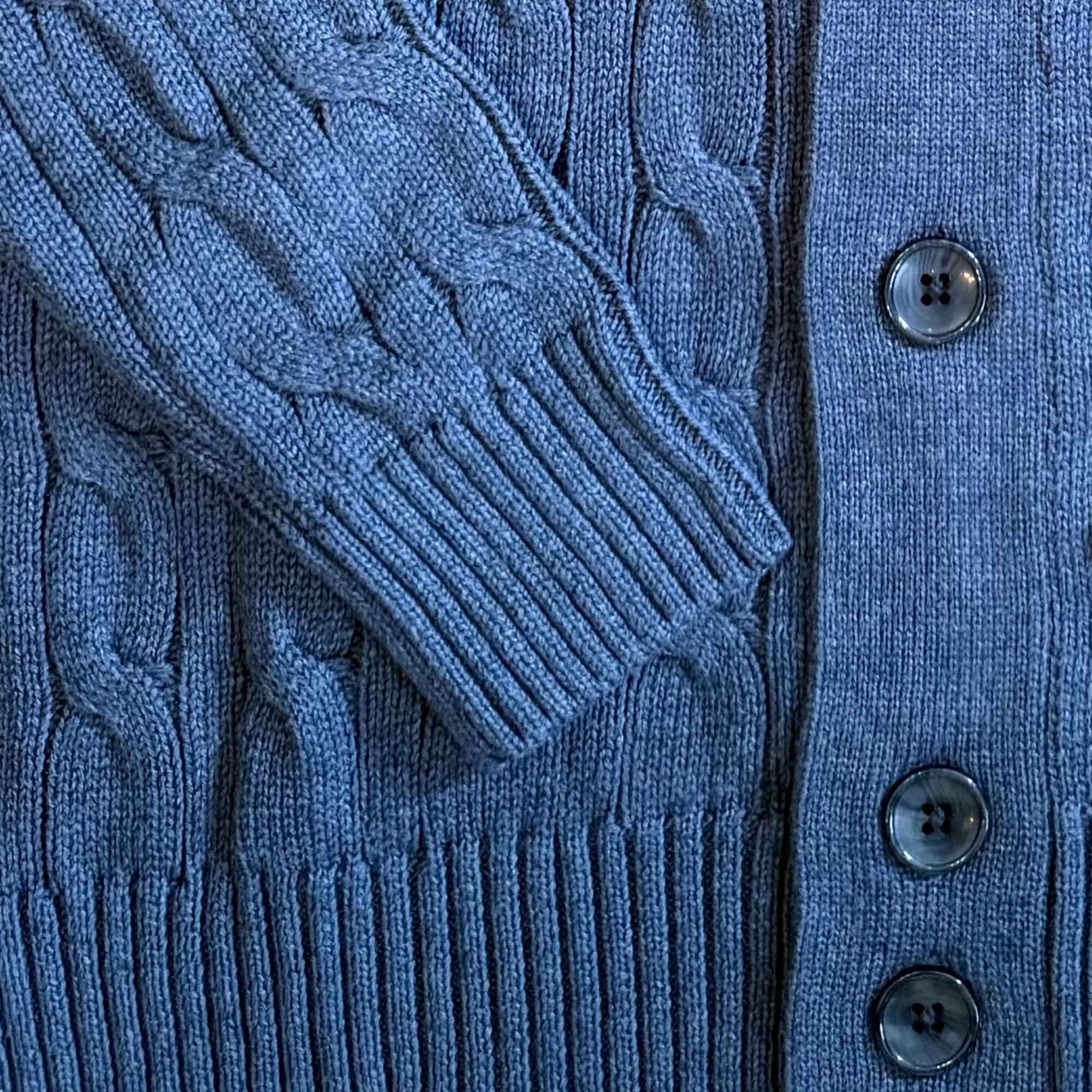 French Navy Cable Knit Cardigan - Image 4