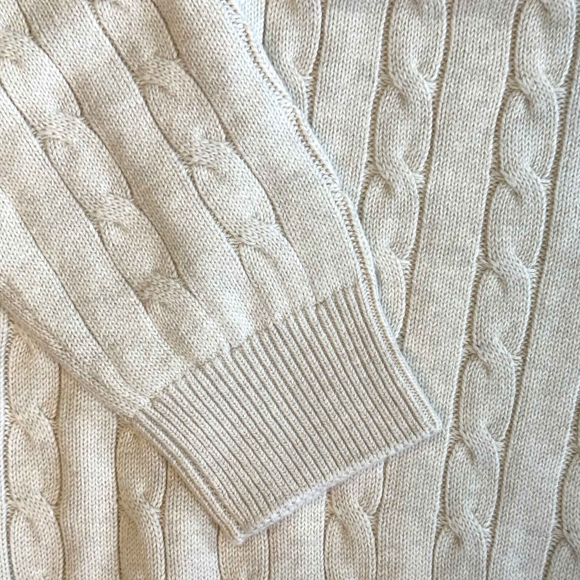 Ivory Cable Knit Half Zip Top - Image 4