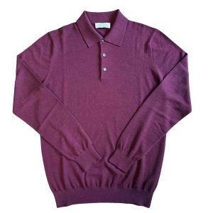 Burgundy Fine Knit Polo