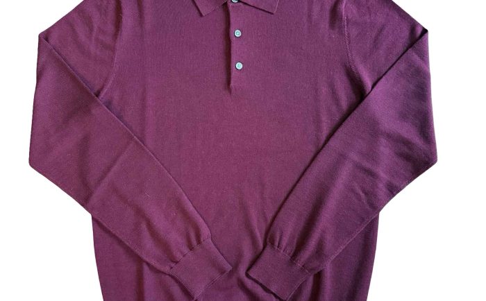 Burgundy Fine Knit Polo