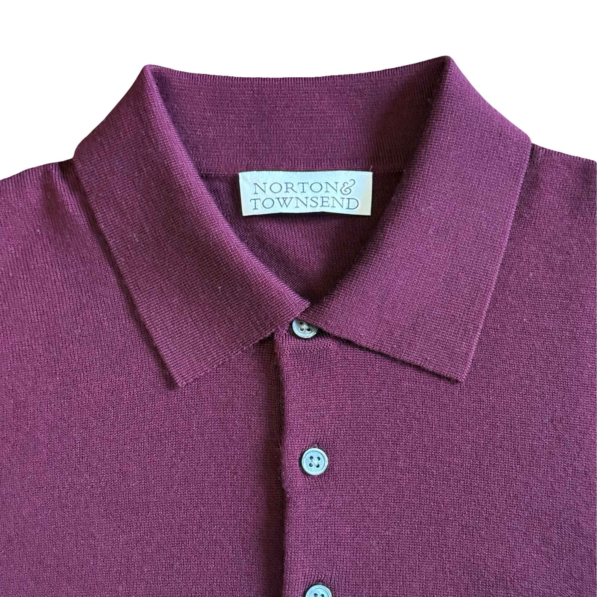 Burgundy Fine Knit Polo - Image 2