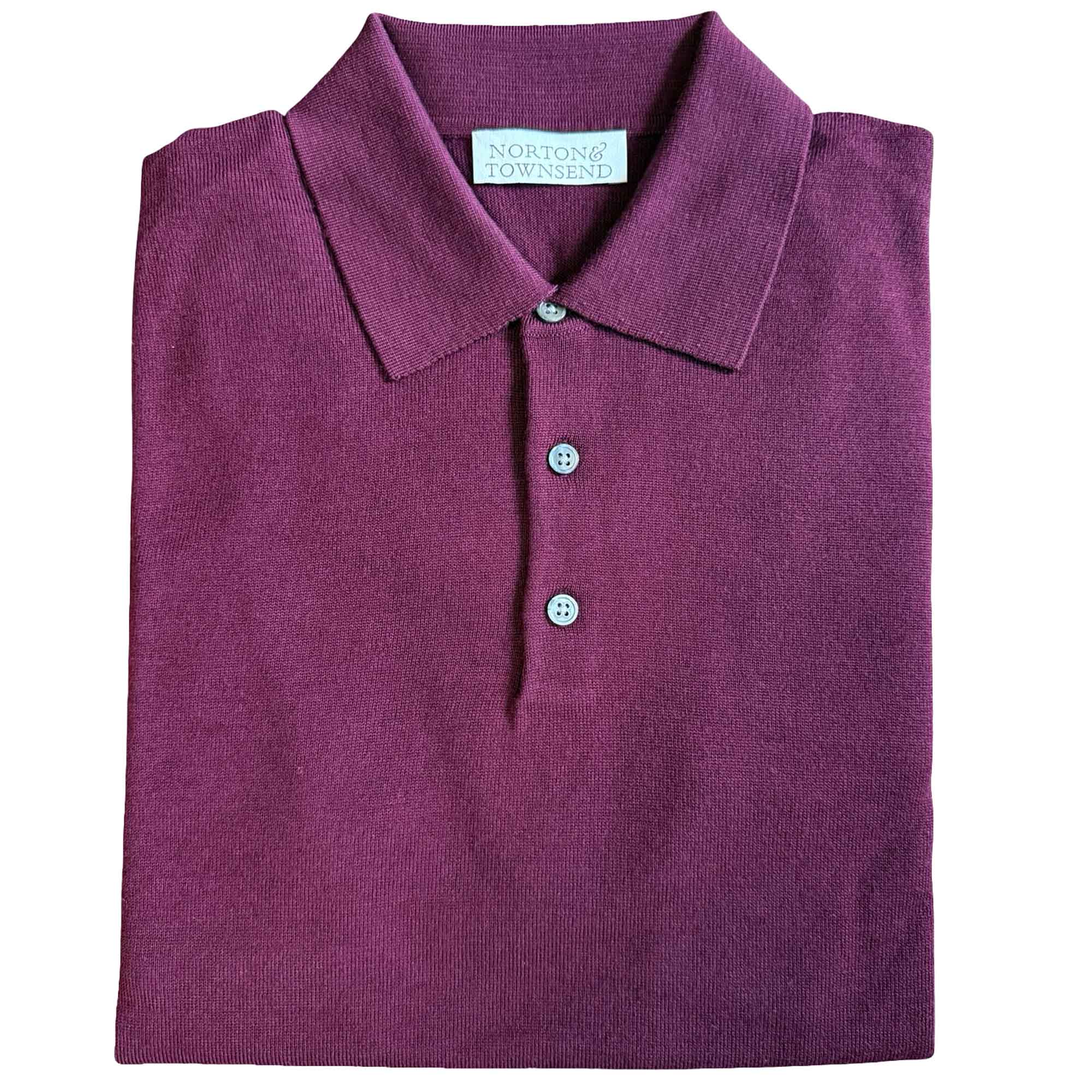 Burgundy Fine Knit Polo - Image 3