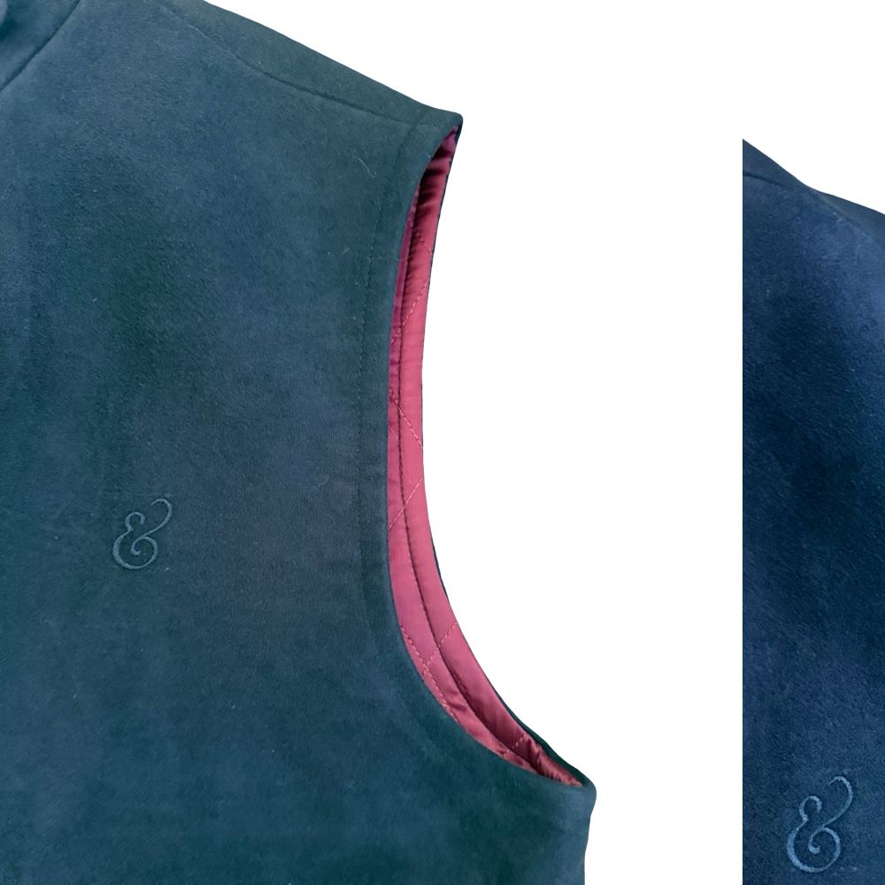 Navy Tailor Made Moleskin Gilet - Image 2