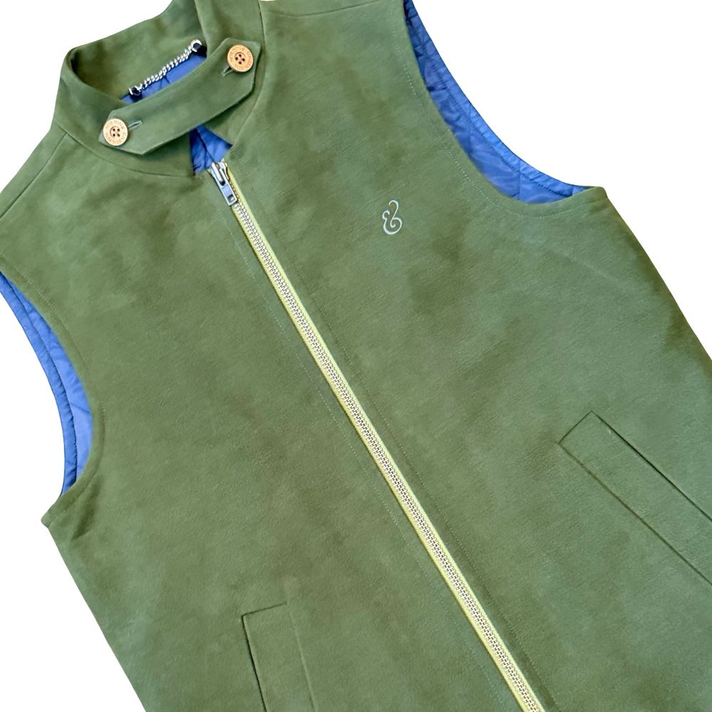 Khaki Tailor Made Moleskin Gilet - Image 2